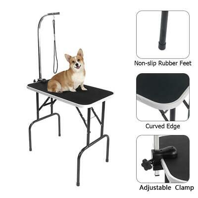 New Adjustable 32" Foldable Pet Dog Cat Grooming Table With Adjustable Arm/noose