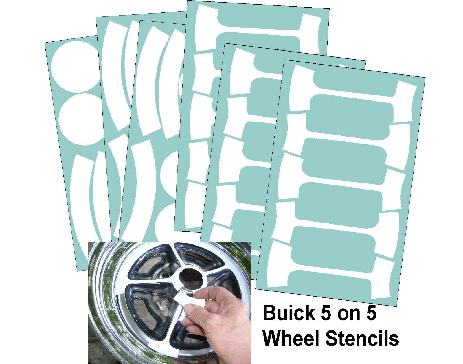Buick Rally Wheel Paint Mask Stencil Kit 5 On 5 Full Size Wheels