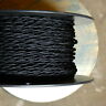 Black Twisted Rayon Covered Wire, Vintage Style, Cloth Lamp Cord, Antique Lights
