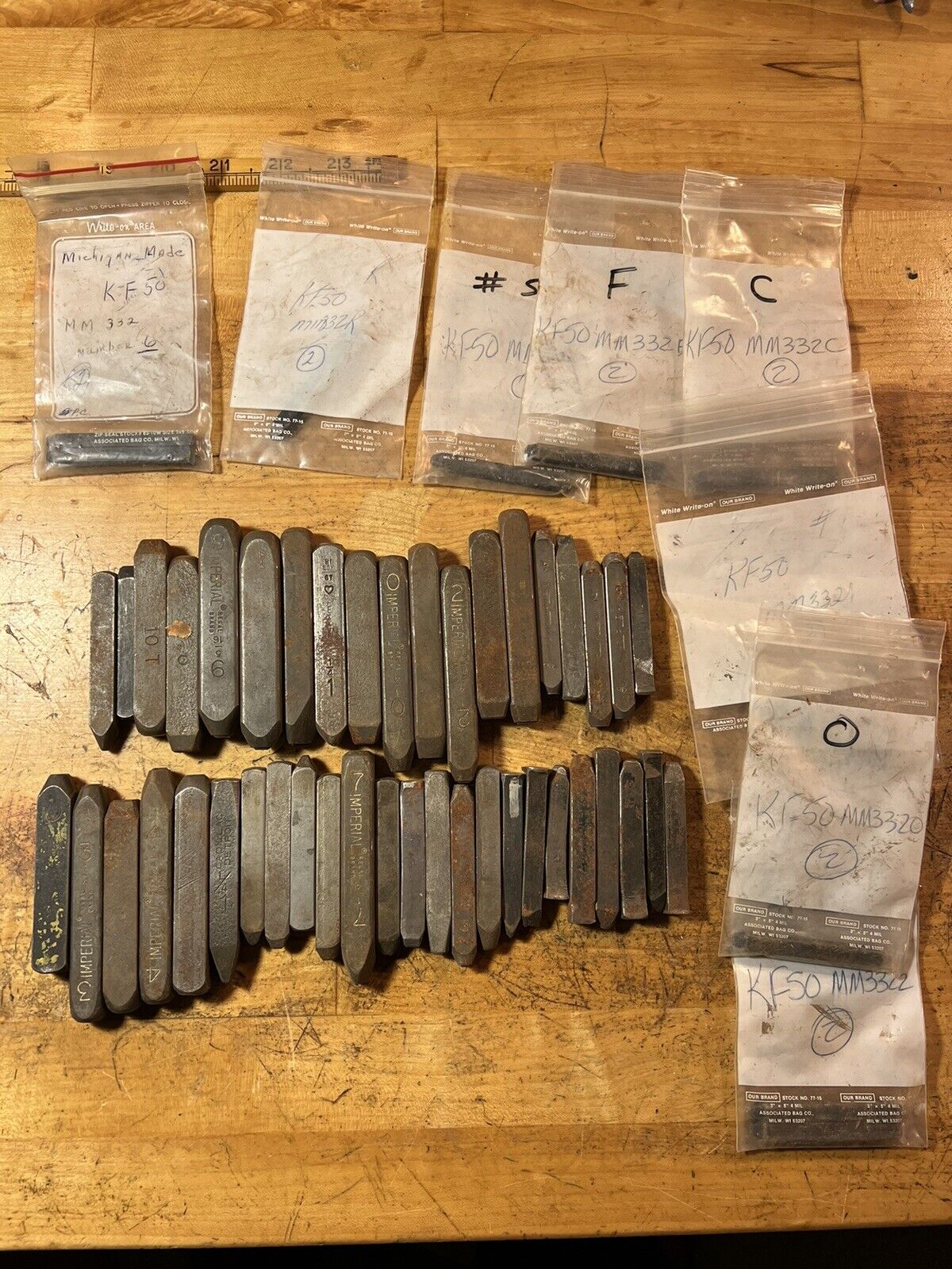 Antique Number & Letters Punches Large Lot - Square Heavy Steel