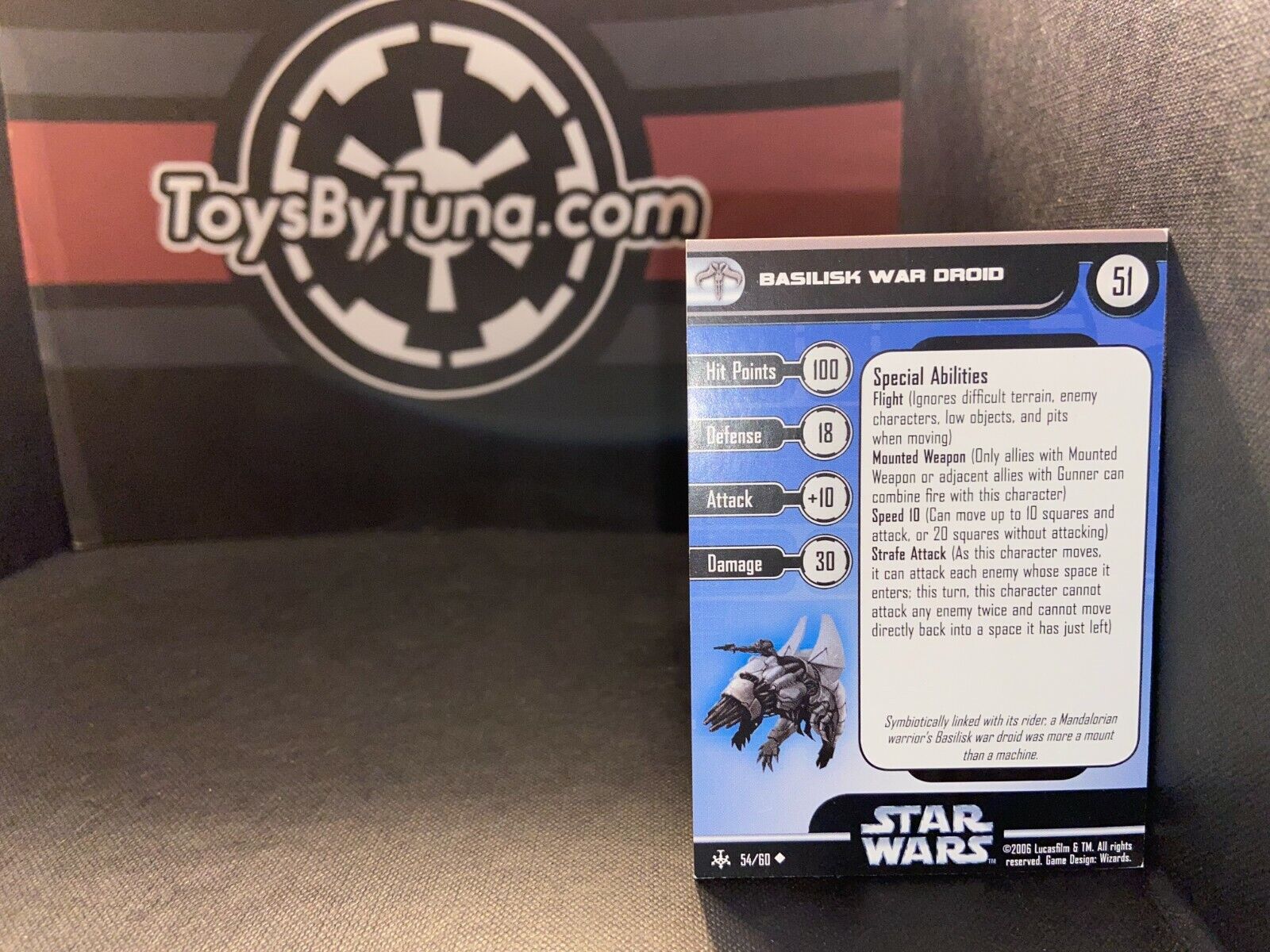 Star Wars Miniatures Basilisk War Droid Card Only Bounty Hunters Bh Mandalorian