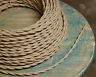 Tan Twisted Cloth Covered Wire, Beige Vintage Style Lamp Cord, Antique Lights