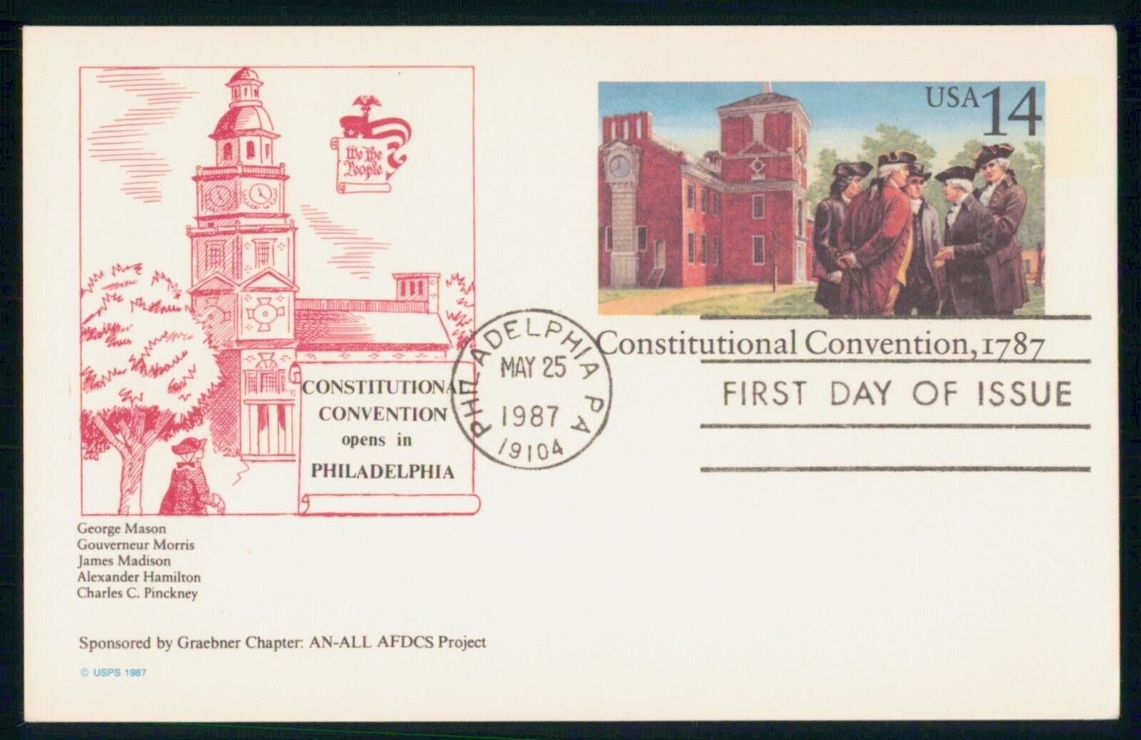Mayfairstamps Us Fdc 1987 Constitutional Convention Philadelphia First Day Card